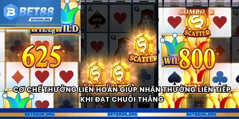 Cơ chế thưởng liên hoàn giúp nhận thưởng liên tiếp khi đạt chuỗi thắng