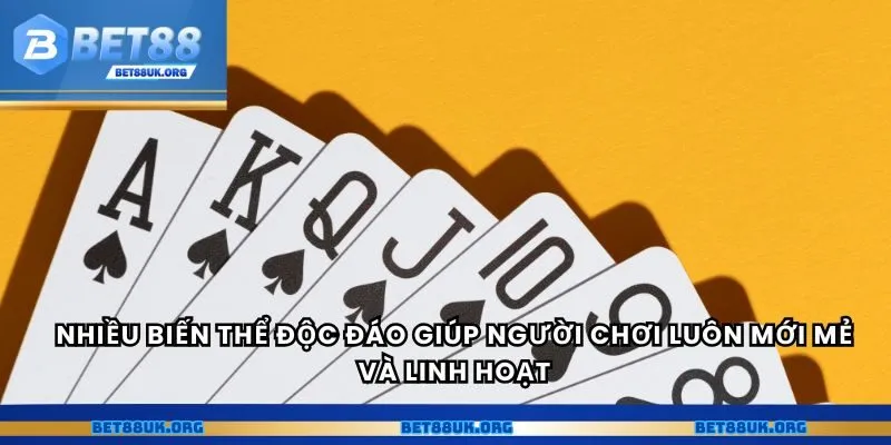 Nhiều biến thể độc đáo giúp người chơi luôn mới mẻ và linh hoạt